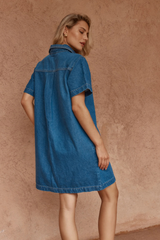 Pepe Wave Denim Dress - Classic Blue