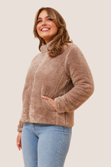 Jade teddy jacket - Clay
