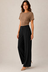Tanya wide leg pants - Black