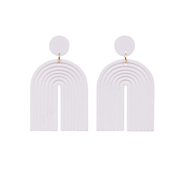 White Arch Earrings