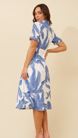 Alaria Dress - Blue/White