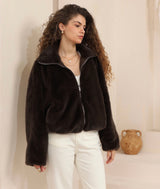 Kimberly fur jacket - chocolate
