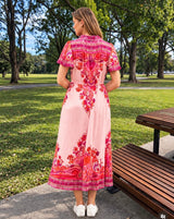 REISS MIDI DRESS - PINK