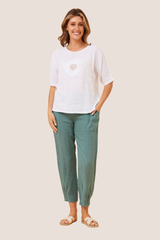 Cara floral linen top