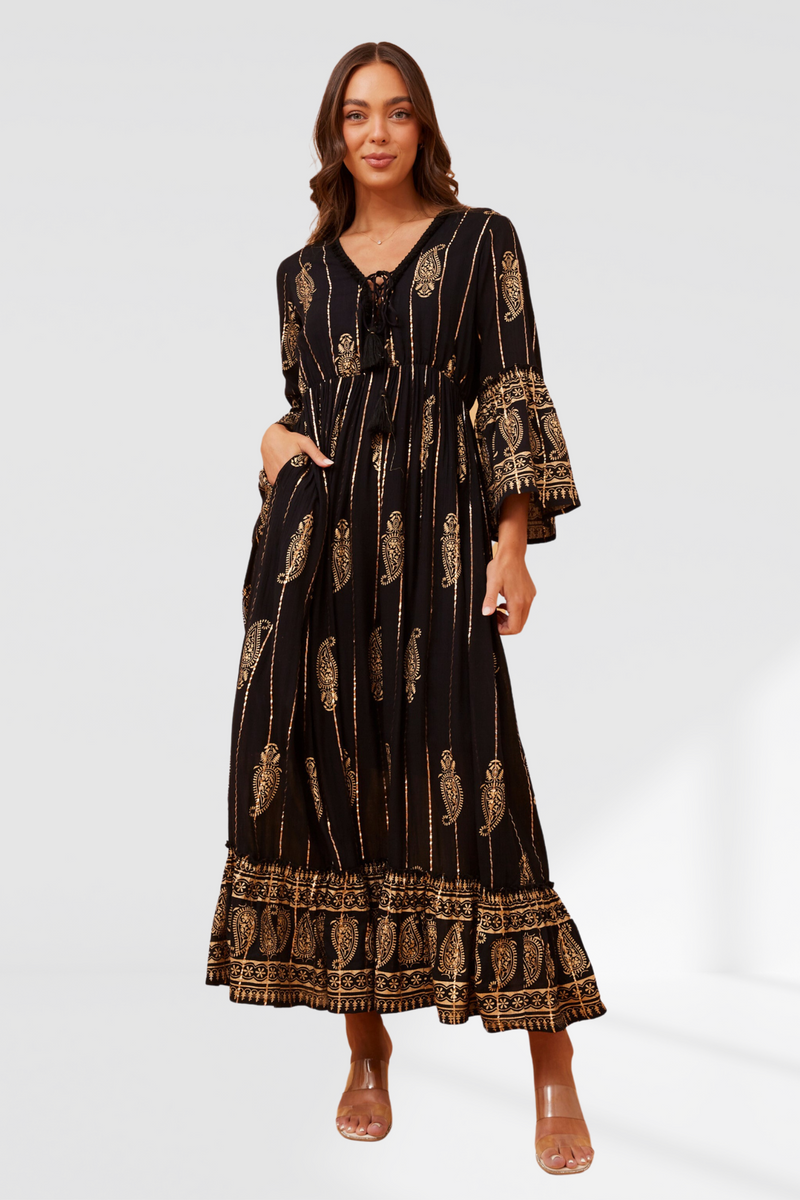 Paisley Boho Maxi Dress
