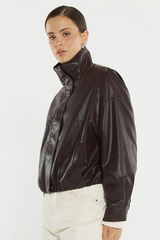 Jude Leather Look Bomber