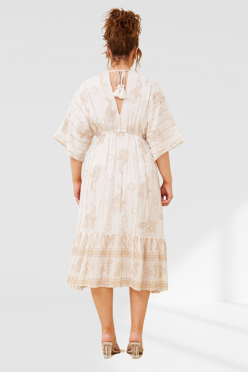 Paisley Boho Midi Dress
