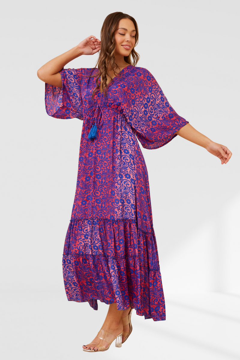 Carter Maxi Dress - Pink/ Blue