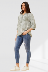 floral sequin shirt - Sage