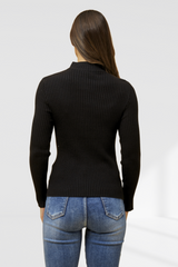 Azura Ribbed Knit Jumper - Black