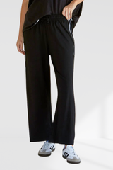 Evelyn Wide Leg Jogger - Black