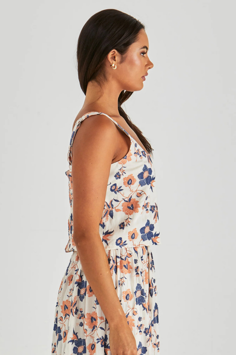 Luca Crop Top - Floral Embroidery | SASS