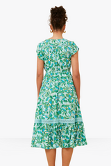 Cara Floral Midi Dress - Jade