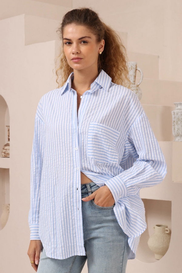 Harvey Stripe shirt - blue