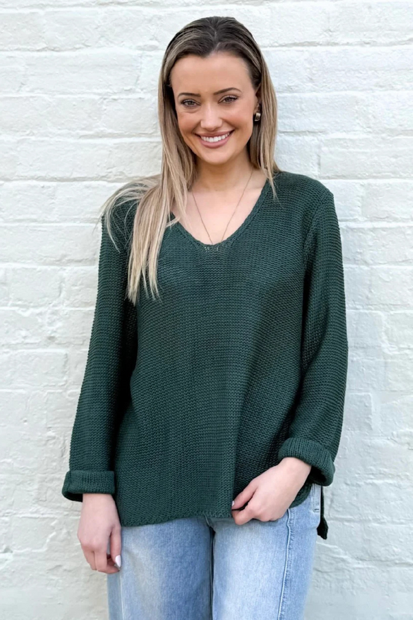 Domini Loop Knit Jumper -Emerald