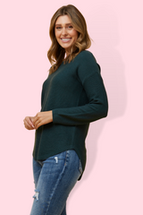 Aria Knit Jumper - Forest Green