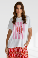 Ellia Crew Tee - Sardinia Print | Betty Basics