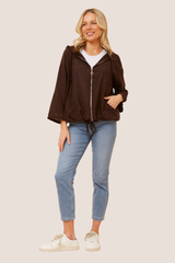 Fiona solid jacket - bitter chocolate