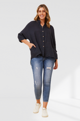 Sydney Linen Shirt - Navy