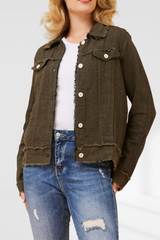 Bailey linen jacket - khaki