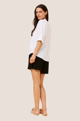 Zoya linen top - white