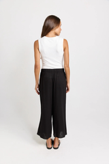 Bella Wide Leg Crop Pants - Black