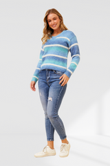 Gigi knit - Multi Blue