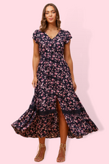 Stella maxi dress- multi pink