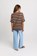 Aries V-Neck Knit Top - Chocolate