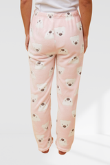 Koala Plush Pants- Pale Pink