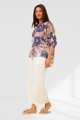 Rachael Shirt - Navy Florals