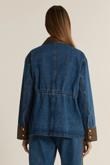 FATE+BECKER Niamh Denim Jacket - Mid Blue