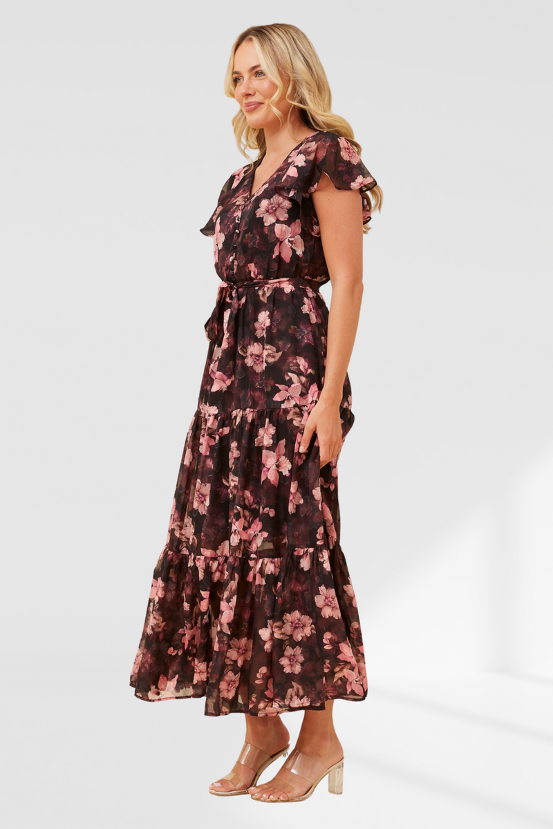 Tabitha Dress - Pink/Black