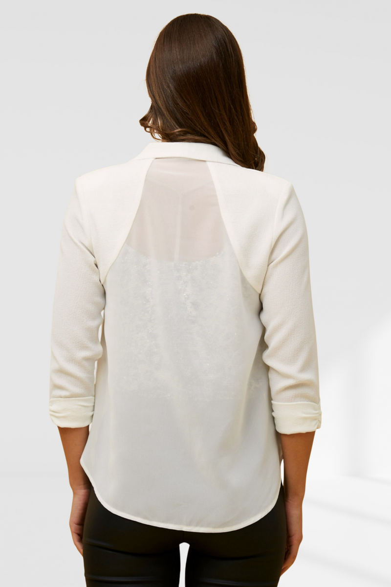Sheer blazer - white