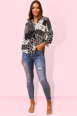 Geo Print Blouse