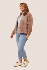 Jade teddy jacket - Clay