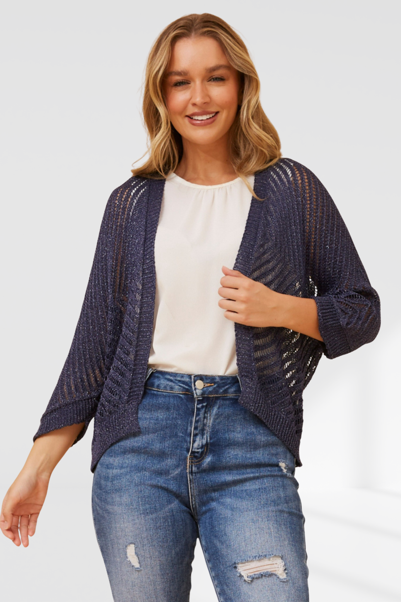 Marnie crochet cardigan- Navy