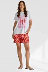 Ellia Crew Tee - Sardinia Print | Betty Basics