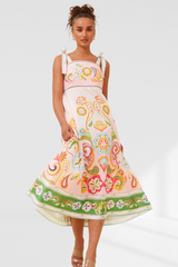 Javan Wanderlust Midi Dress - Pink Multi