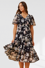 Adele Dress - Multi Navy