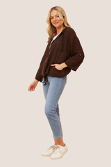 Fiona solid jacket - bitter chocolate