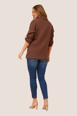 Penny linen jacket- Chocolate