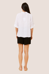 Zoya linen top - white