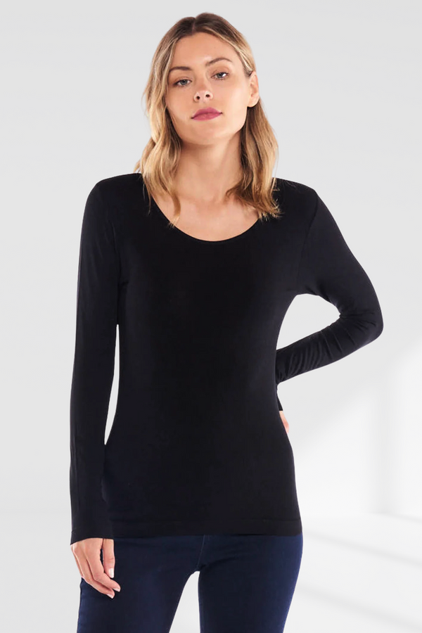 Kelli Long Sleeve Top - Black | Betty Basics