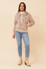 Jordyn Faux Fur Bomber jacket - beige