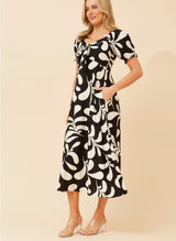 Stella Dress - black and White
