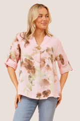 Gigi linen top - pink