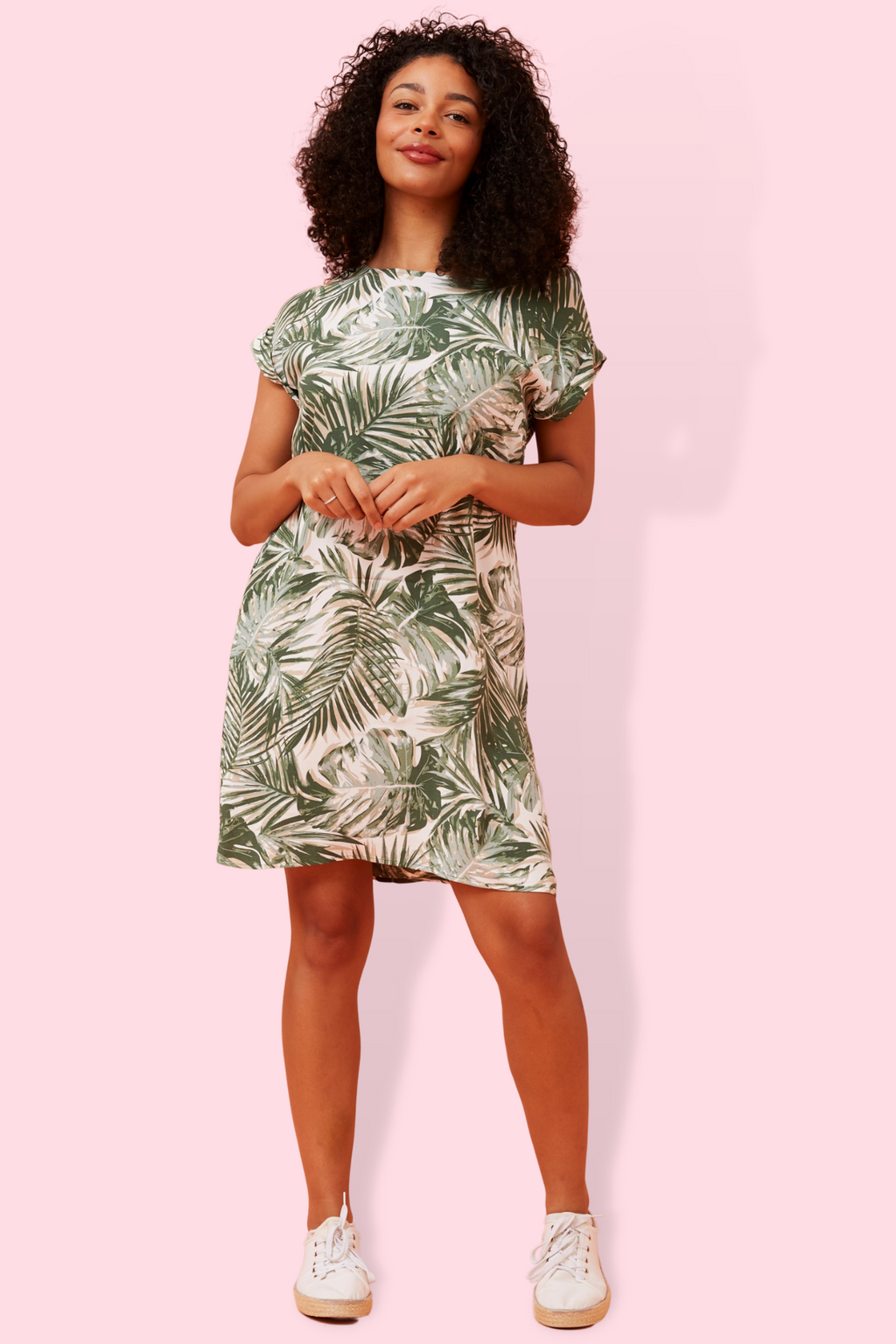 Tropical print online shift dress