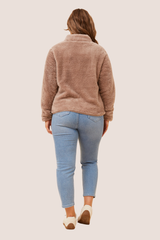 Jade teddy jacket - Clay