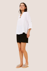 Zoya linen top - white